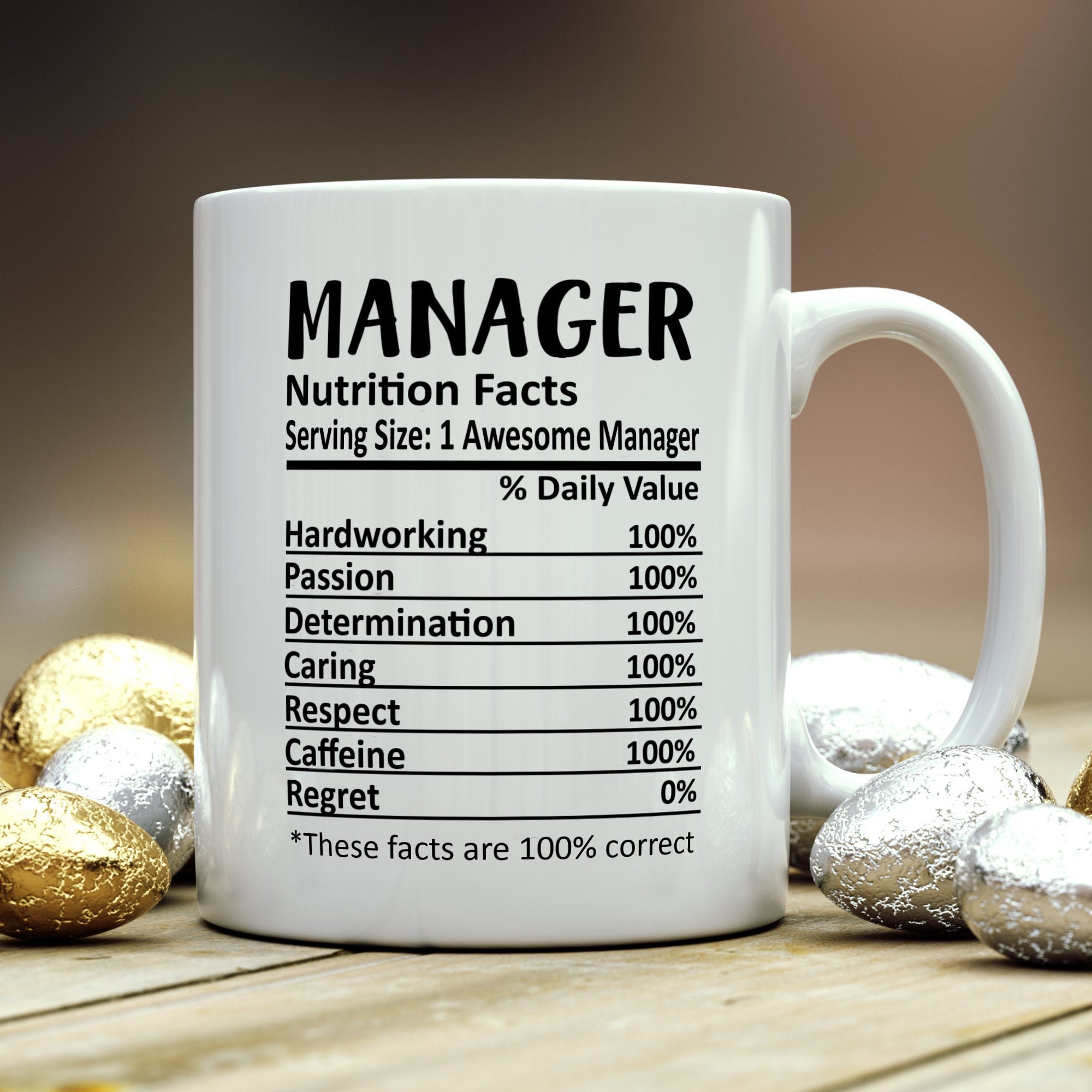 Manager Mug, Manager Gift, Manager Nutritional Facts Mug, Best