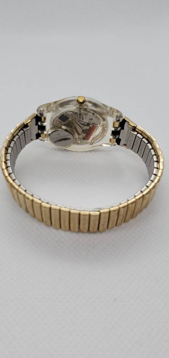 Vintage Womens Swatch Gold Band with Pearls - image 4