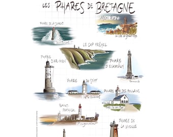 Card &quot; Breton lighthouses&quot; - A6