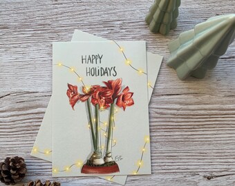 Postal "Amarilis navideña" -A6