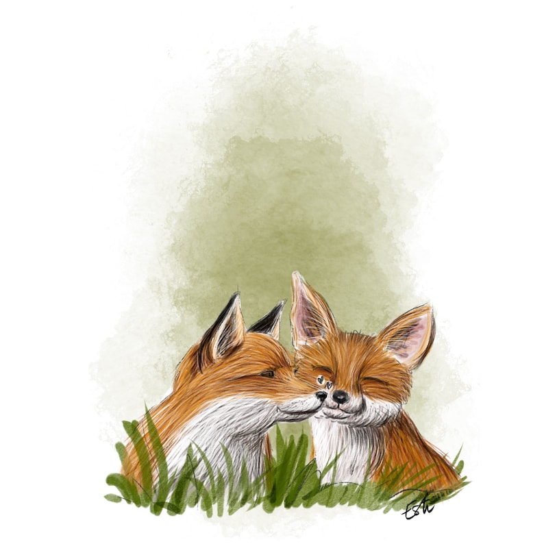 Carte postale " Bisou de renard " - A6 image 1