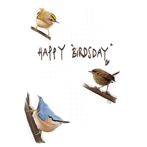 Carte "Three little birdsday" - A6