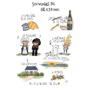 Carte postale « Souvenir de Bretagne » - A6
