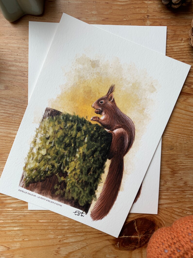 Carte postale " petit écureuil" - A6 image 3