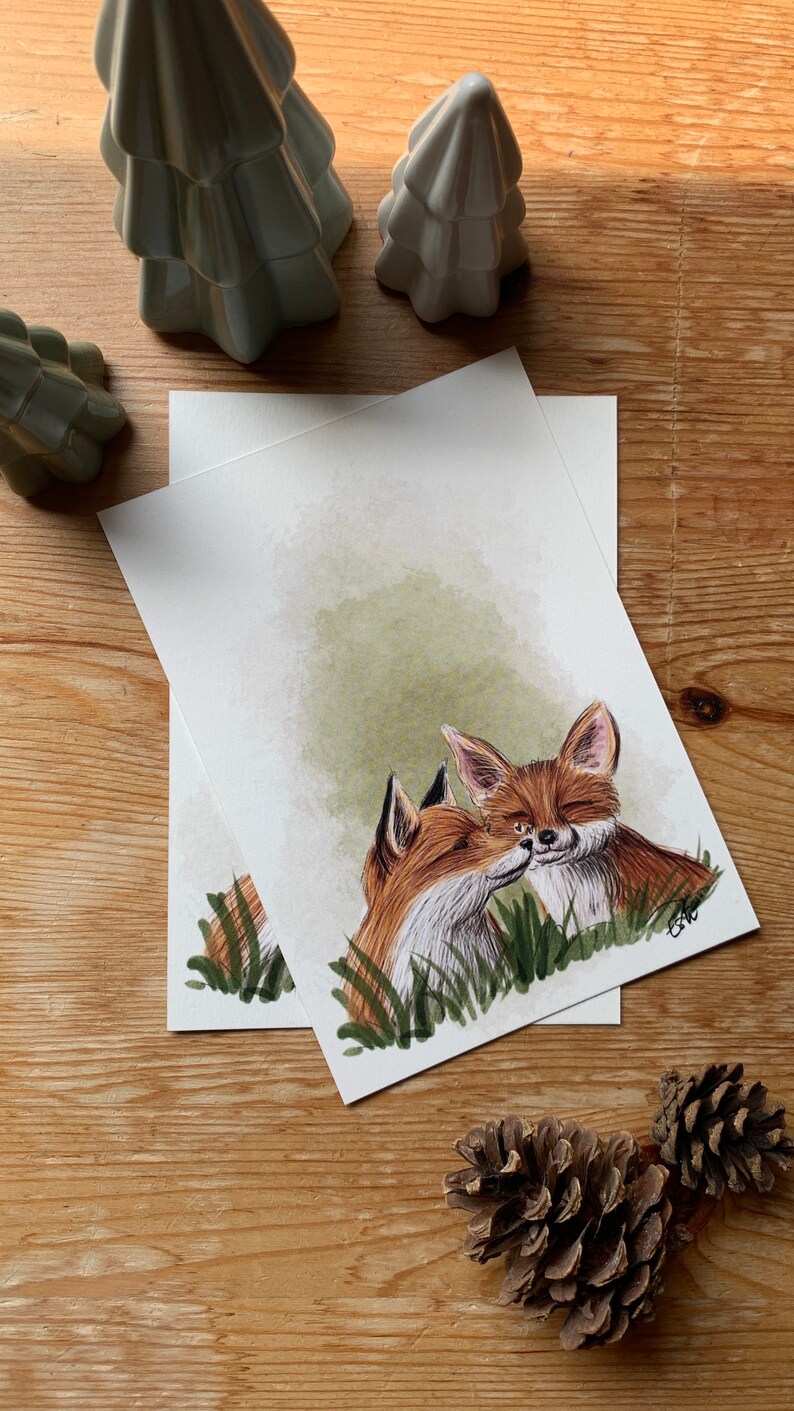 Carte postale " Bisou de renard " - A6 image 3