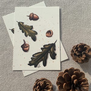 Carte postale « feuille de chêne  » -A6
