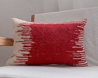 Moroccan Kilim Pillow Cover, Wool Pillow, Handwoven Kilim, Boujaad Pillow