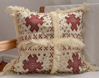 Moroccan Sequins Embroidered Pillow