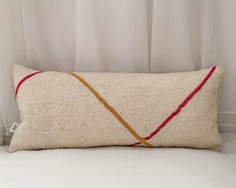 Moroccan Kilim Pillow Cover, Wool Pillow, Handwoven Kilim, Boujaad Pillow