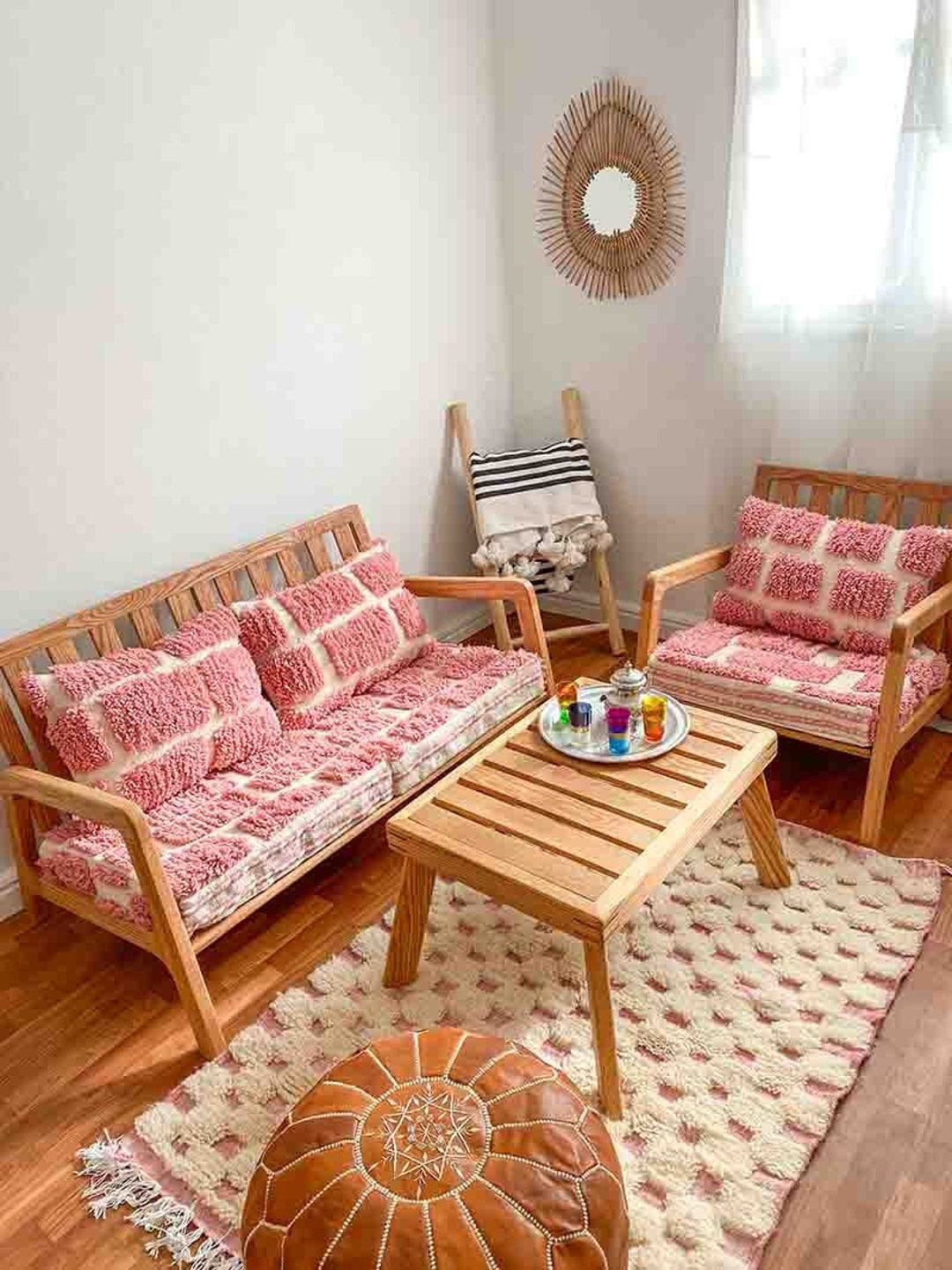 Wood Bench With Cushion