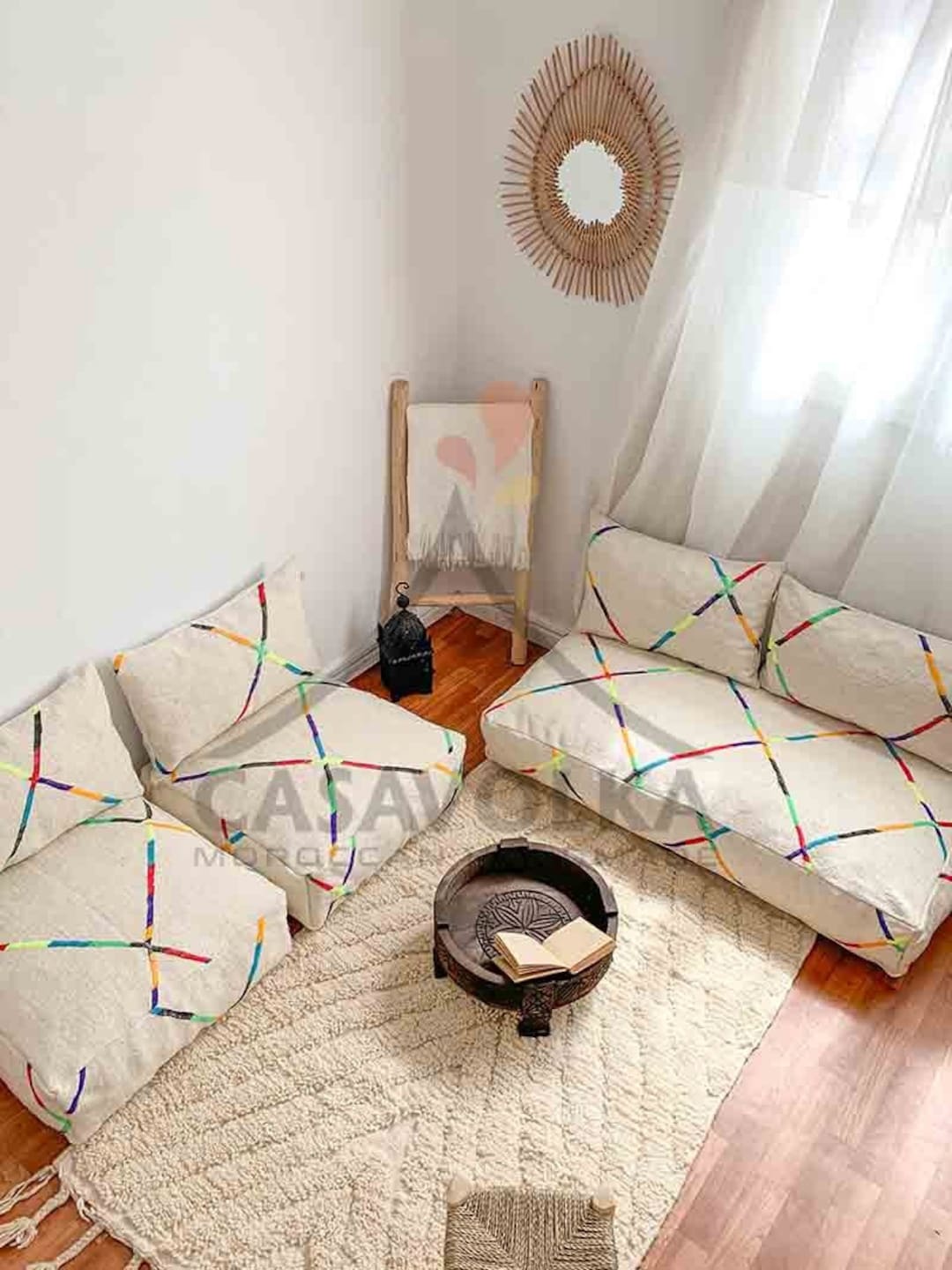 枕 Moroccan floor Pillow Cushion Moroccan Pouf Ottoman Cushion Cover - Square Bohemian Floor