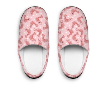 Sequin Shrimp Women's Indoor Slippers | Cute Seafood Novelty Slip-On