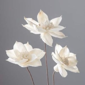 Hand Made Flower Sola Christmas Rose - White