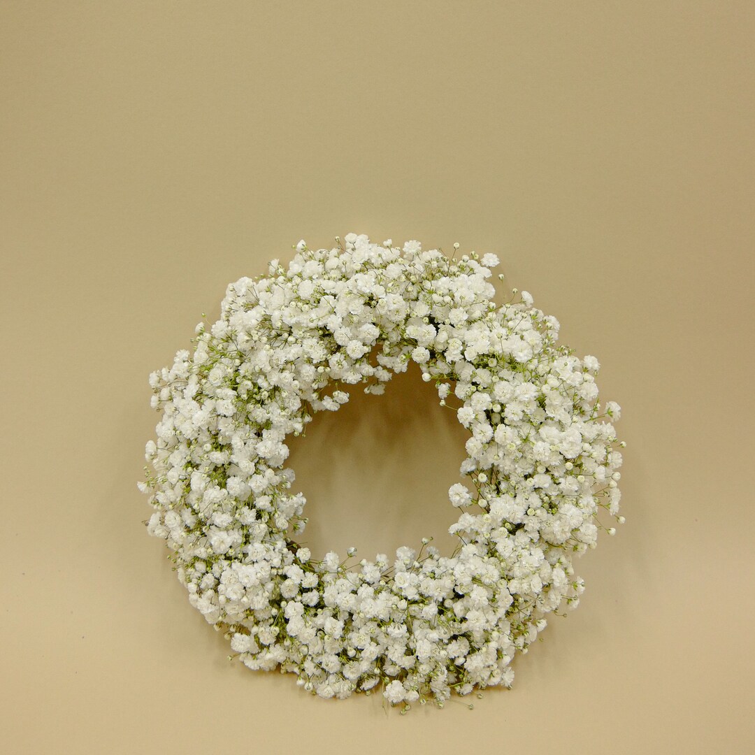 Fresh Flower Gypsophila Overtime babys Breath Wreath White/mothers Day