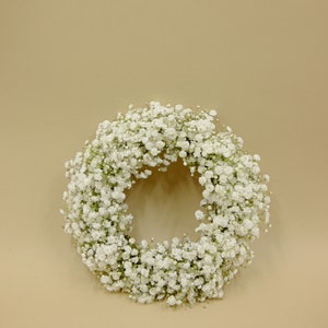 Fresh Flower Gypsophila Overtime (Baby’s Breath) Wreath - white/Mothers day gift