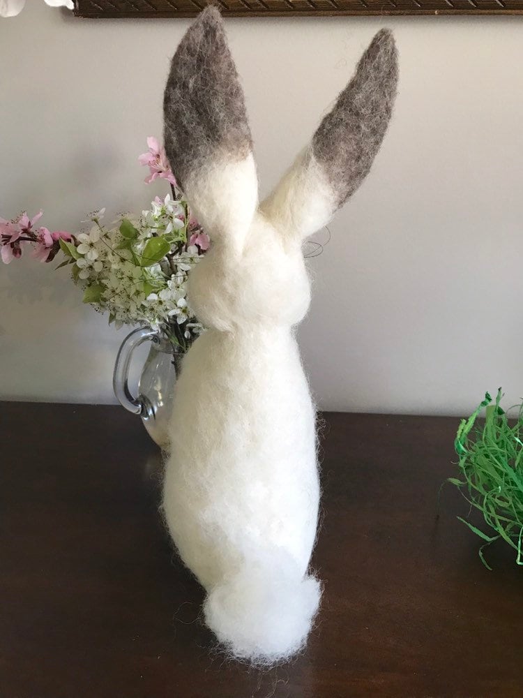 Needle Felted White Rabbit - Etsy