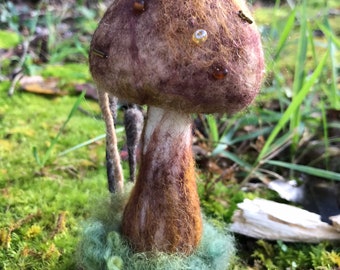 Needle Felted Woodland Mushroom
