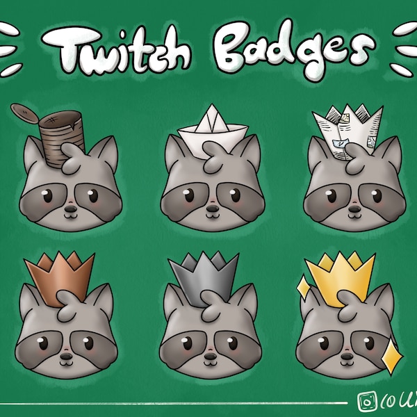 Waschbär Twitch Sub Badges - Abonnenten  Abzeichen