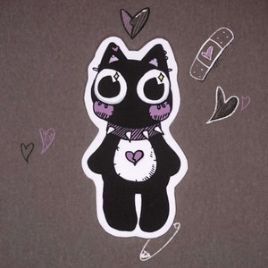 Pastel Goth Stickers Cute Kawaii Bunnies / Cats / Stars Stickers in the ...
