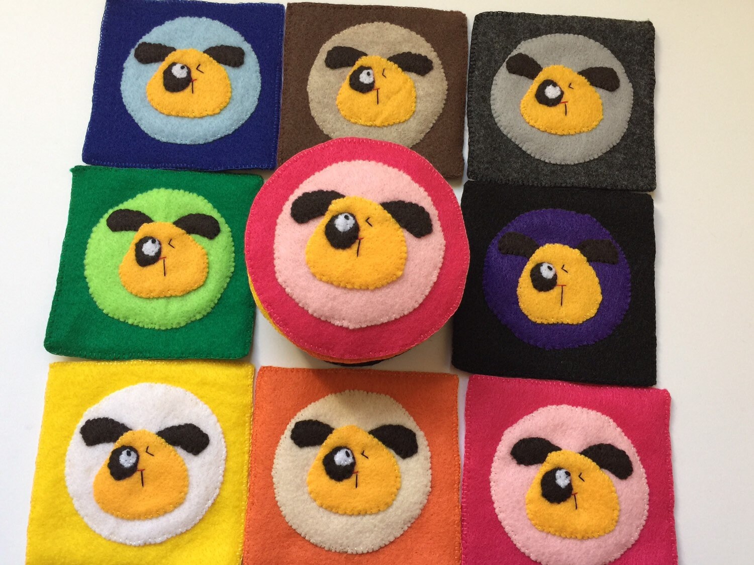 Felt Coasters Cute Dog Coasters 4x4square/4diameter Circle Etsy