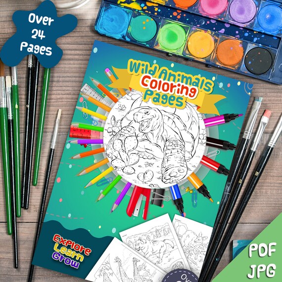 Download Wild Animals Coloring Pages Personalized Printable Animals Etsy