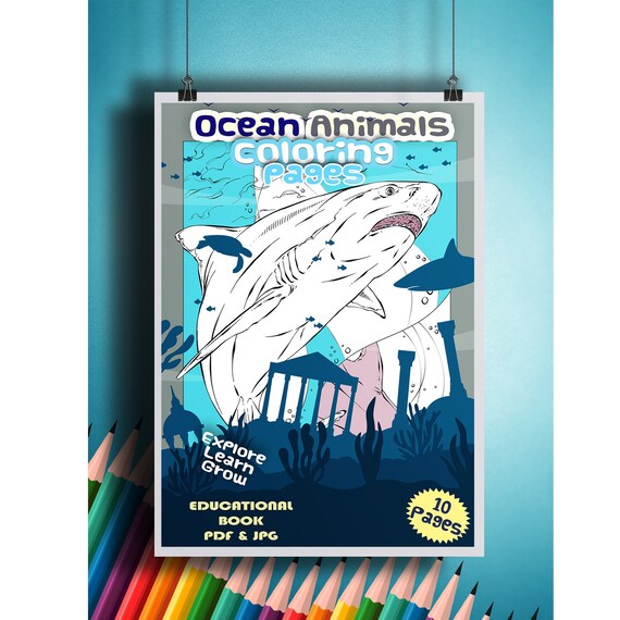 Download Ocean Animals Coloring Pages Personalized Printable Animals Etsy