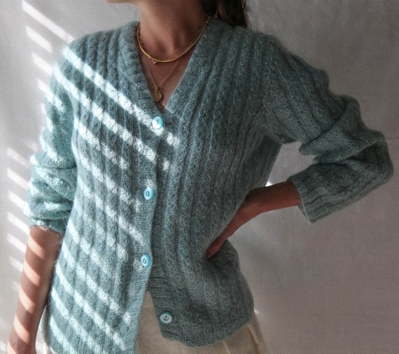 Vintage Mohair Minty Cardigan