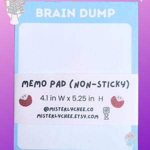 Kawaii Brain Dump Memo Pad | Cute Reminder Notepad | Kawaii Stationery