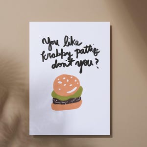 You Like Krabby Patties Don&#39;t You Art Print, Spongebob-inspirierter Kunstdruck, Spongebob-Zitate, nostalgische Zitate