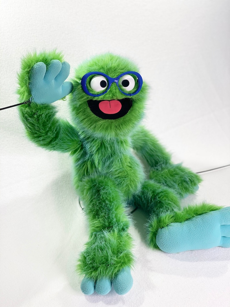 Professional Green Monster Hand/Rod Puppet Etsy