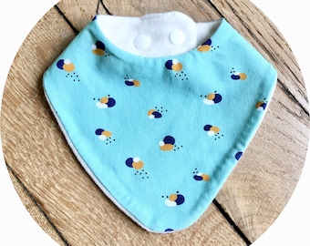 Weiches Bandana-Lätzchen für Babys, Poëco-Muster auf Bio-Baumwolljersey gedruckt – grün