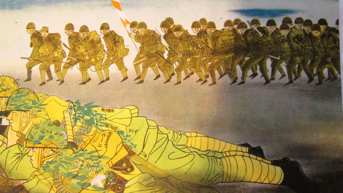 Original WWII Japanese military artwork Etsy