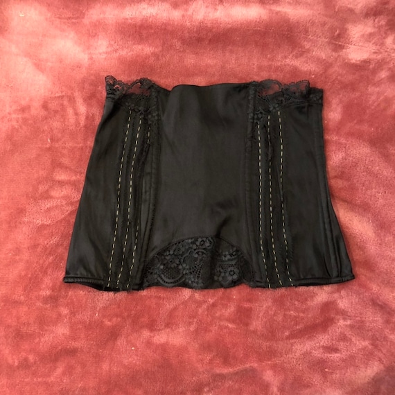 Vintage Black Underbust Bustier Waspie