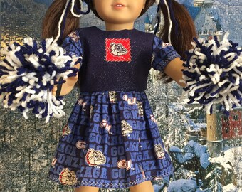 Go Go Zags ! Robe de pom-pom girl & pompons pour 18" poupée de style American Girl »