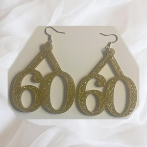 Number 60 Earrings - Etsy