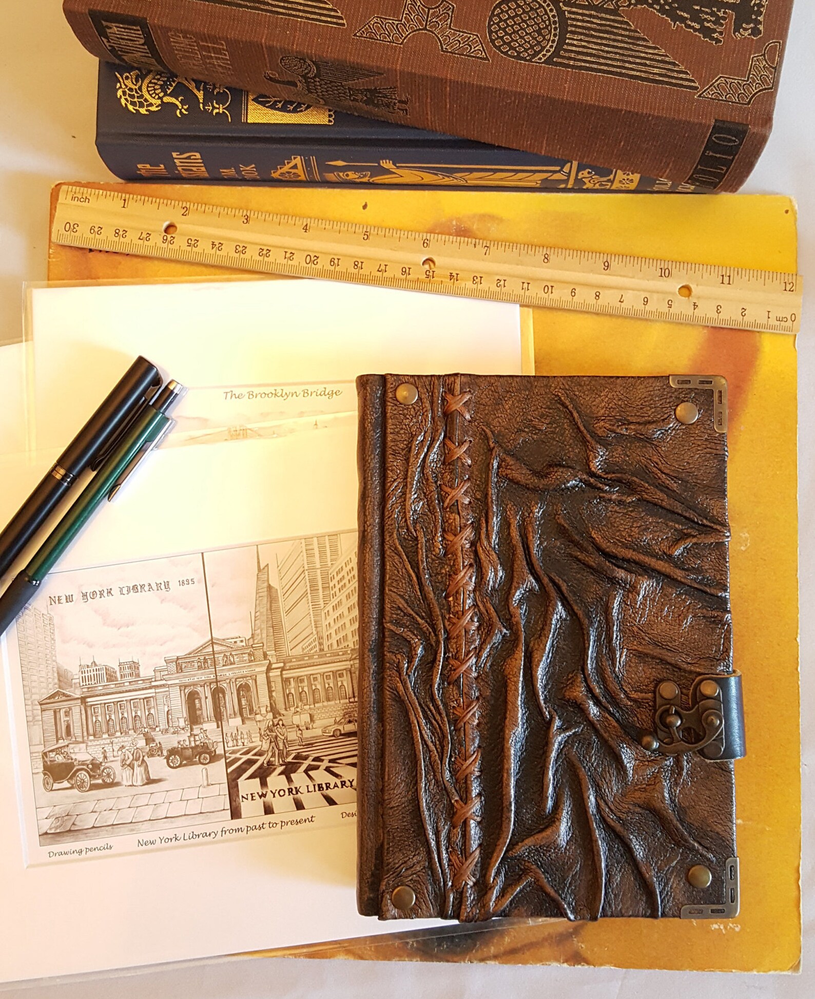 Monochrome Chic Design Grande notebook quaderno in pelle Etsy