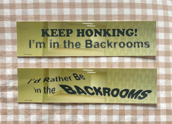 Backrooms Bumper Sticker | liminal dreamcore creepypasta horror meme car decal