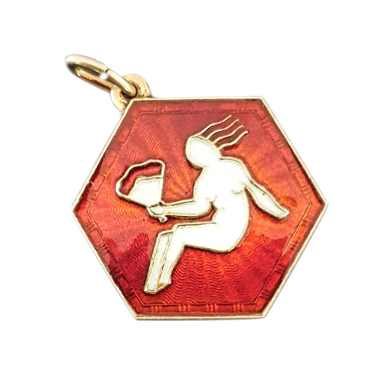Vintage Silver Virgo Zodiac Pendant David Andersen