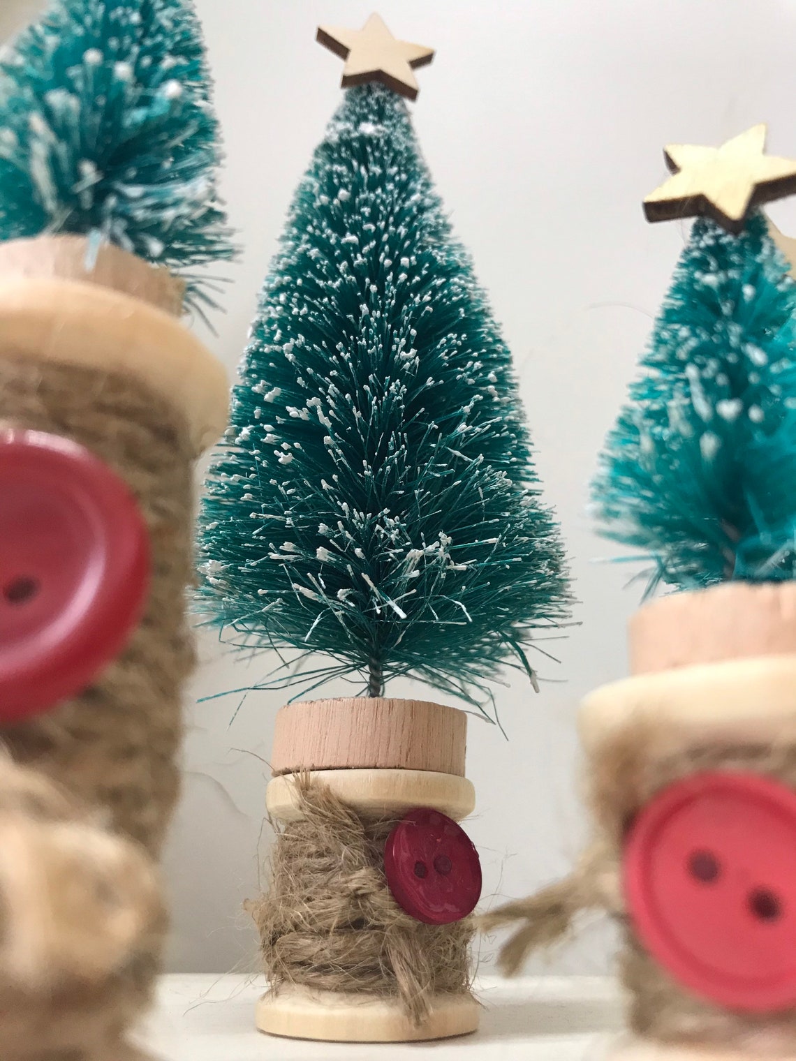 Bottle brush Christmas tree set/ mini Christmas trees / Etsy