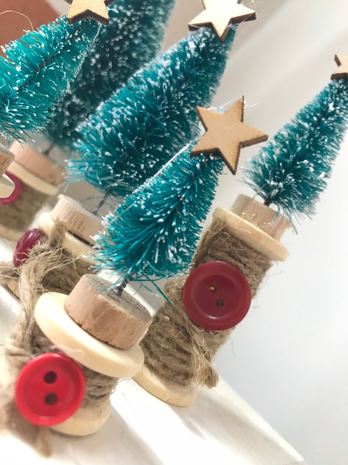Bottle brush Christmas tree set/ mini Christmas trees / Etsy