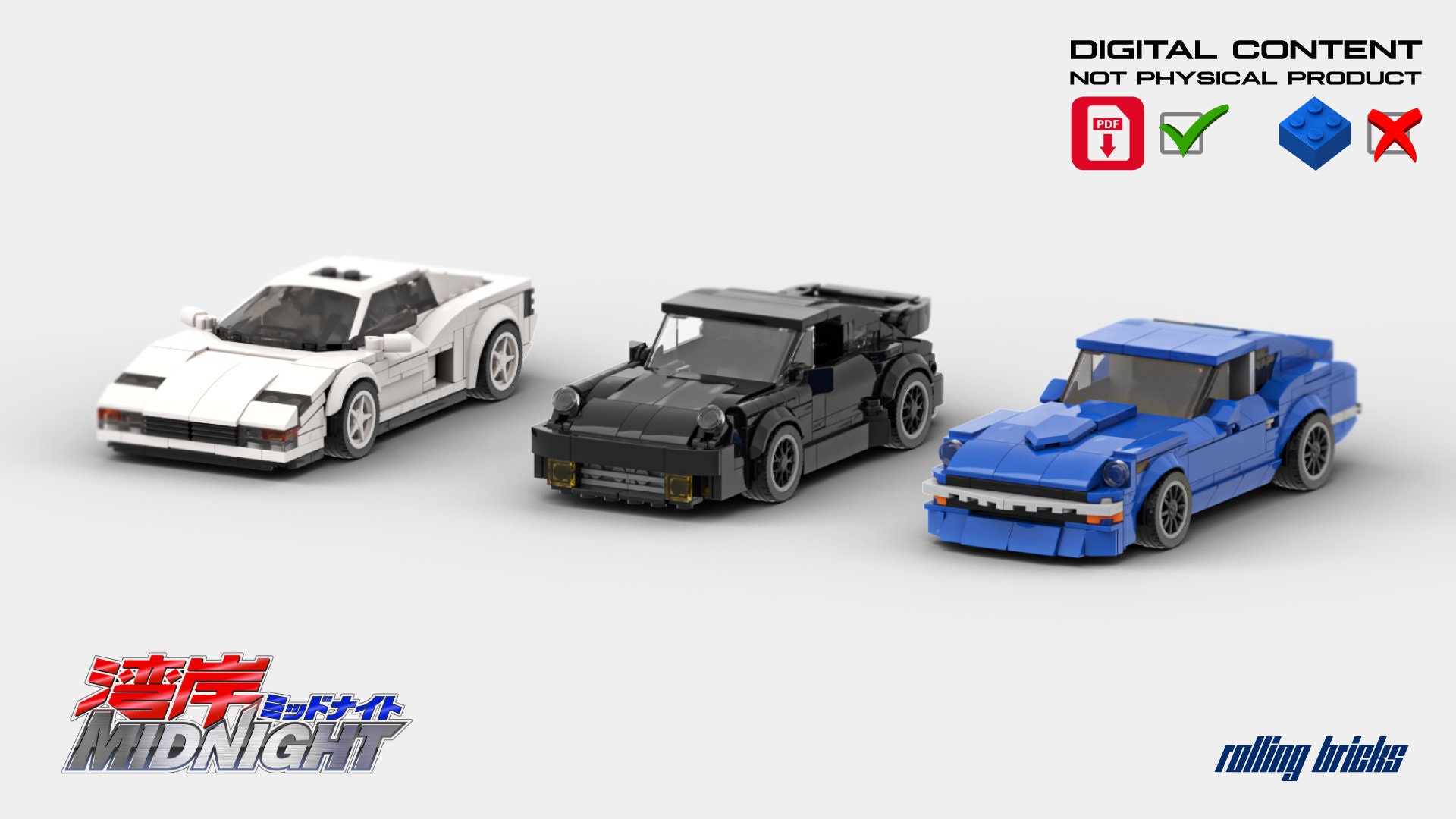 LEGO MOC Tokyo Drift Double Pack - Mazda RX-7 & Mitsubishi Lancer