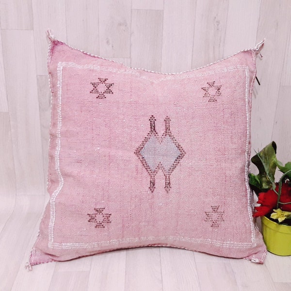 Cactus Silk pillow Cover - pink Sabra pillow - Handmade Morocco cushion.moroccan pillow.home decord.dicorative pillow.pillow.cushion