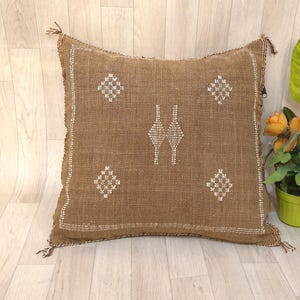 50% OFF Cactus Silk Pillow Cover, Moroccan Boho Throw Pillow ,Hand woven Berber Pillow, Sabra Cactus Silk Cushion Cover,Pillow,Cushion