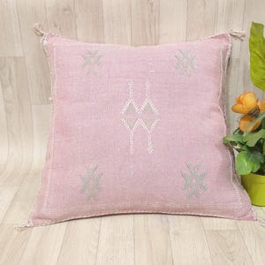 pink Cactus Silk Pillow Cover, Moroccan Sabra Cushion Cover , Boho Pillow, Sabra Cactus Silk Cushion,Decorative Sabra Silk Pillow