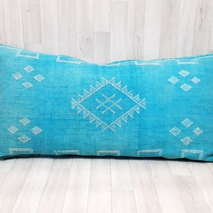 Cactus Silk lumbar pillow Cover - gray Sabra pillow - Handmade Morocco cushion-pillow -cushion-home decor-sabra pillow-