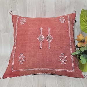 50% OFF Cactus Silk Pillow Cover, Moroccan Boho Throw Pillow ,Hand woven Berber Pillow, Sabra Cactus Silk Cushion Cover,Pillow,Cushion