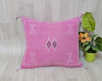 50% off Cactus silk  pillow, Moroccan cactus silk cushion,morocco Boho pillow handmade sabra pillow, throw pillow, decorative cushion