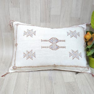 pillow decor cover,pillow , soft pillow Moroccan Boho Throw Pillow ,Hand woven Berber Pillow, Sabra Cactus Silk Cushion Cover,Pillow,Cushion
