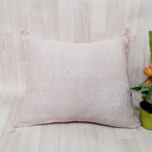 Cactus Silk Cushion Cover - pink Sabra pillow - Handmade Morocco cushion