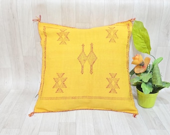 Cactus Silk Cushion Cover - Sabra pillow - Handmade Morocco cushion
